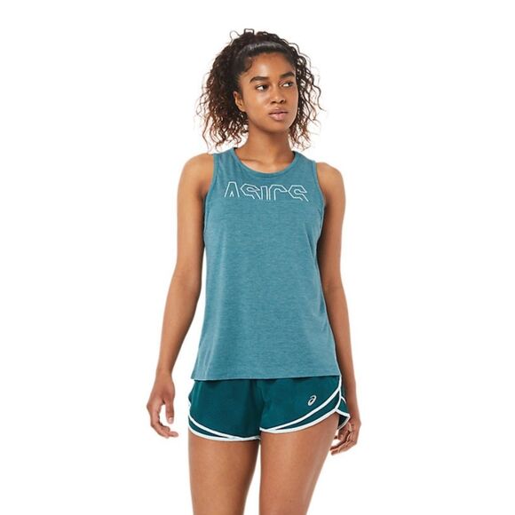 NEW Asics Muscle Tee in Velvet Pine Heather Womens Size S - Picture 1 of 6
